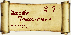 Marko Tanušević vizit kartica